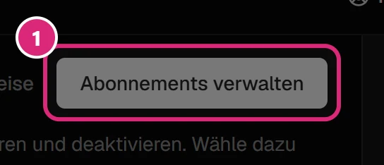 Schaltfläche 'Abonnements verwalten' rechts oben auf der Seite (1)